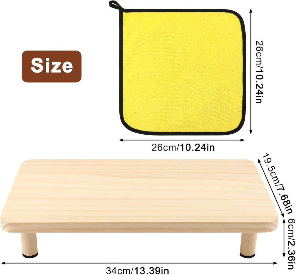 Wooden Elevated Cat Food Stand for Pet Automatic Feeder and Water Dispenser, Raised Pet Feeding Table Can Raises Feeder Bowl by 2.36 Inch, Relieves Spine and Joints on Pets(Wood Color)