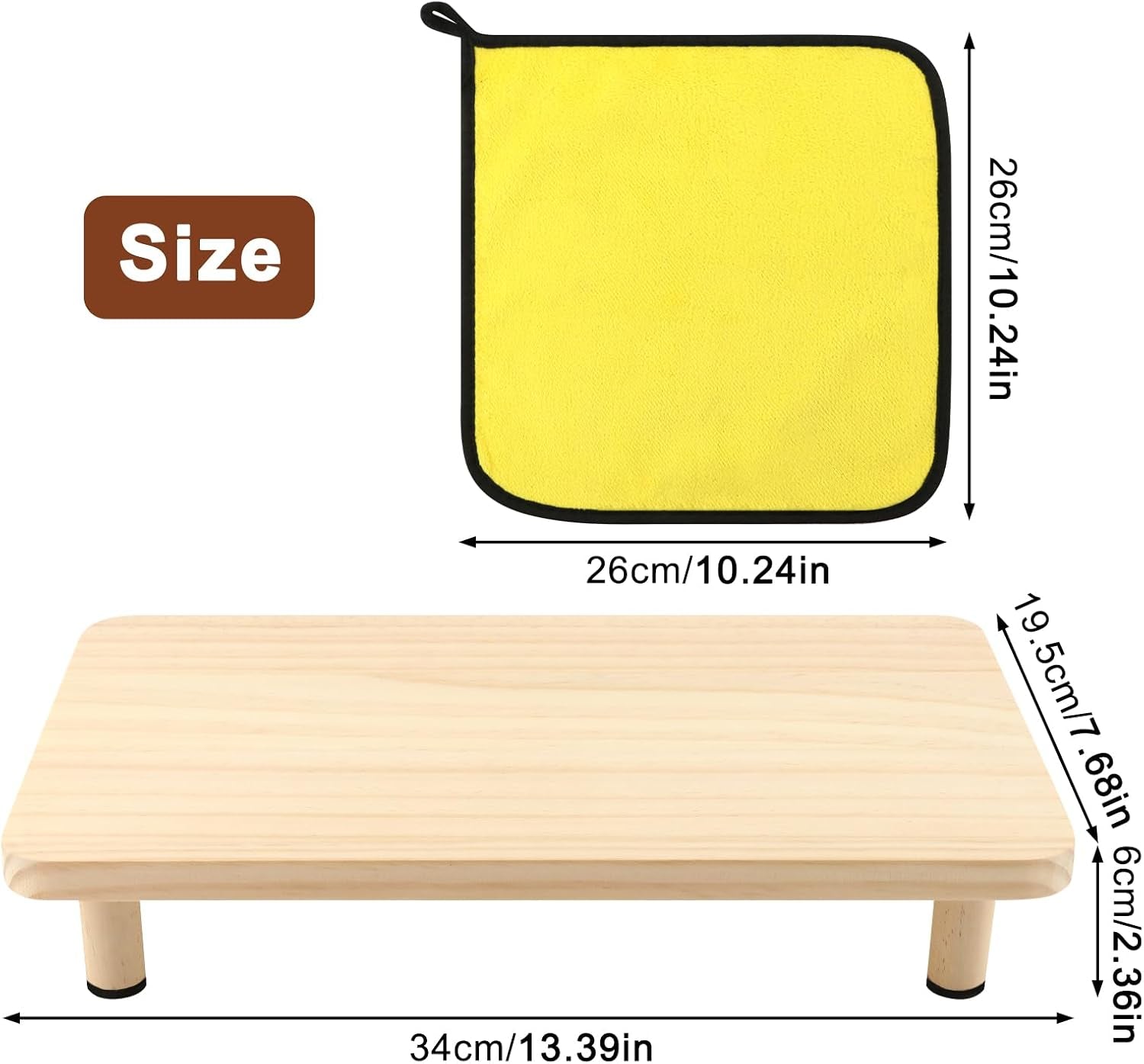 Wooden Elevated Cat Food Stand for Pet Automatic Feeder and Water Dispenser, Raised Pet Feeding Table Can Raises Feeder Bowl by 2.36 Inch, Relieves Spine and Joints on Pets(Wood Color)