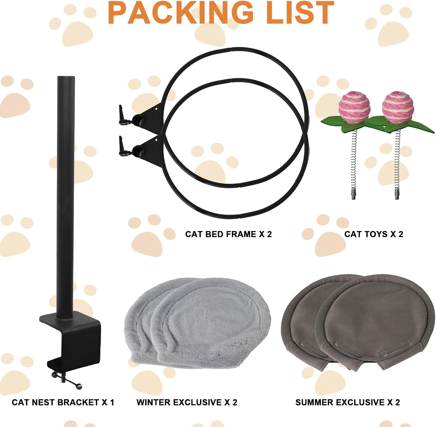 Double Cat Desk Bed, 360° Rotating & Adjustable Desk Mount with Soft Faux Fur & Breathable Mesh Accessories, Ergonomic Cat Perch for Remote Workers,Gamers, and Office Staff - Supports up to 44 Lbs