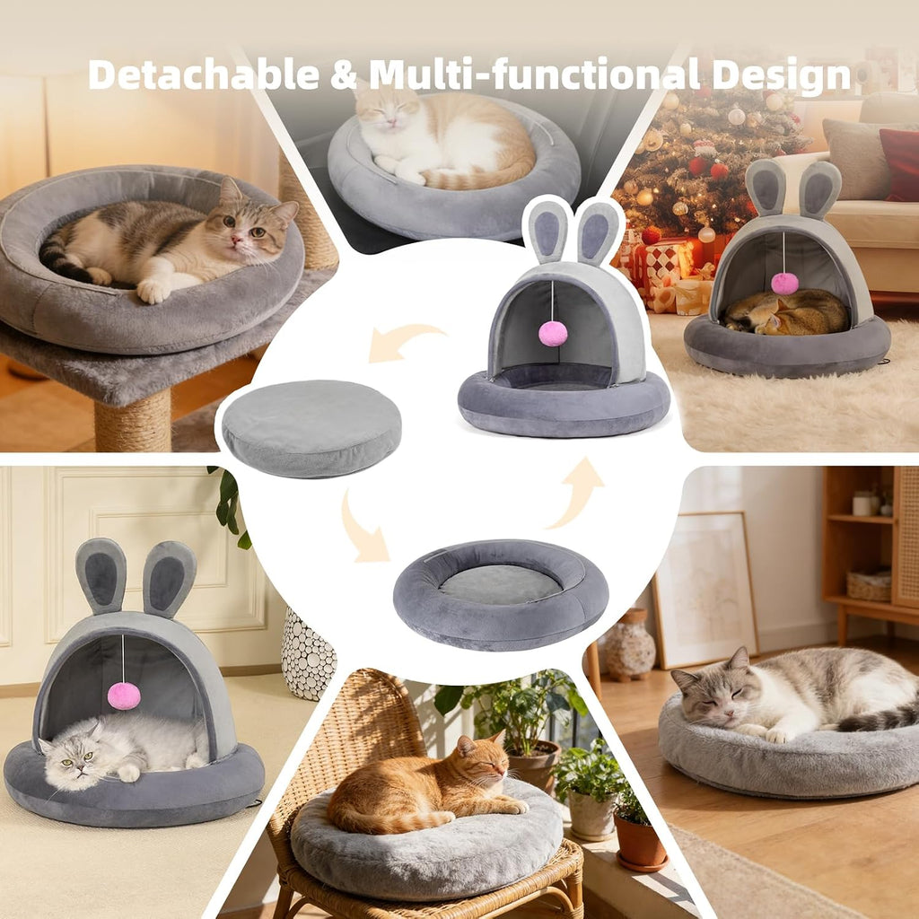 Heated Cat Bed with Heating Pad for Indoor Senior Cats & Small Dogs, Therapeutic Warmth for Joint Relief, Arthritis Support & Stable Body Temperature