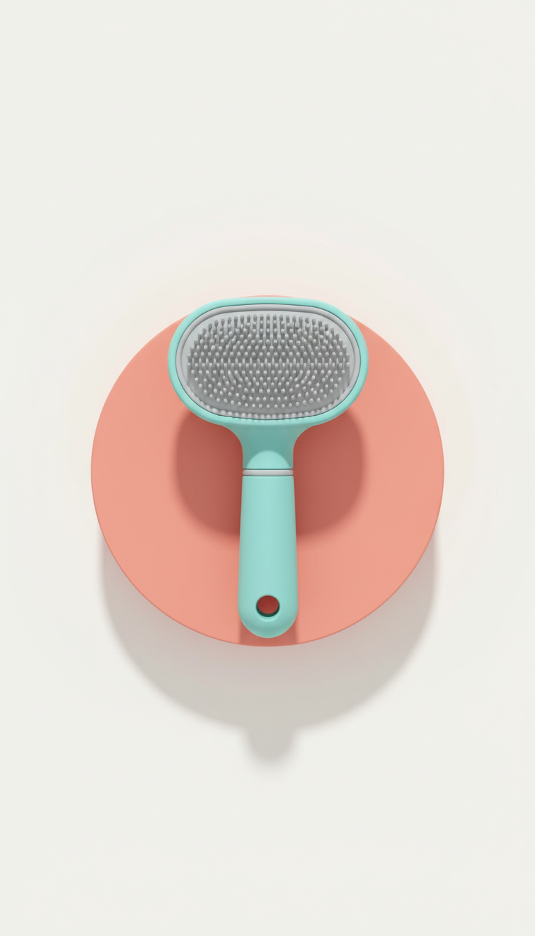Aqua Tail Cat Grooming Brush with Soft Bristles