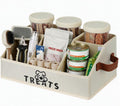 Dog Treat Container with 50Oz Treat Jars, Dogs Stuff Storage Organizer,Airtight Pet Food Treat Holder for Countertop,Beige