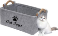 Felt Pet Toy Box Collapsible Pet Supplies Storage Basket Cat Toy Box Storage Basket Chest Organizer，Fabric Storage Bin for Organizing Pet Toys, Blankets, Leashes, and Food Grey Pet Toy Box